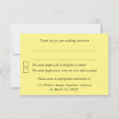 Paardebloem klok vlinders gepersonaliseerde RSVP (Achterkant)