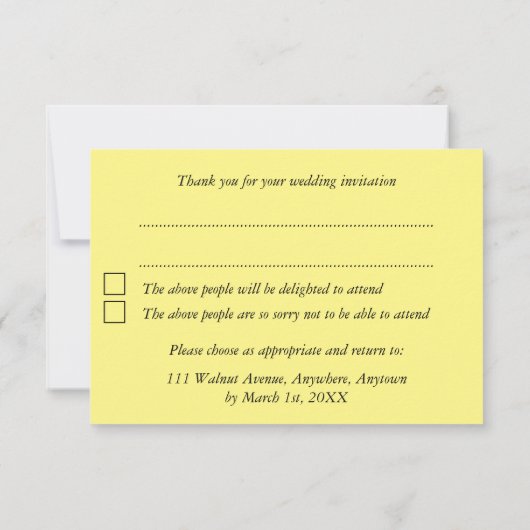 Paardebloem klok vlinders gepersonaliseerde RSVP (Achterkant)