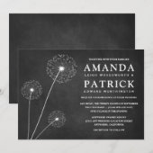 Paardebloem krijtbord land bruiloft uitnodigingen (Voorkant / Achterkant)