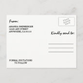 Paardebloem krijtbord land opslaan van de datum ka aankondigingskaart (Achterkant)