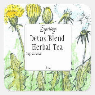 Paardebloem Kruid Thee Lente Detox Blend Label