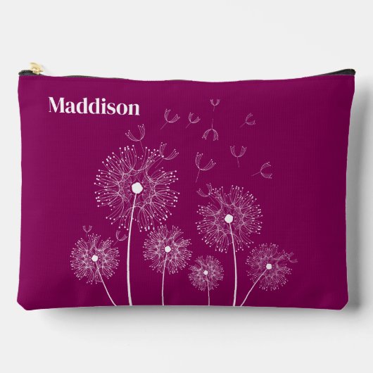 Paardebloem lijn kunst met naam groot etui (Voorkant)
