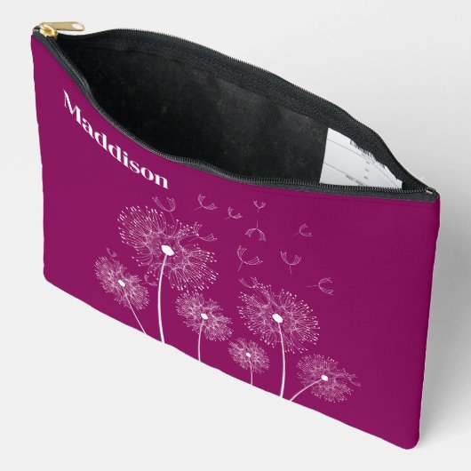 Paardebloem lijn kunst met naam groot etui (Open)