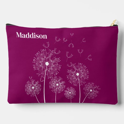 Paardebloem lijn kunst met naam groot etui (Achterkant)