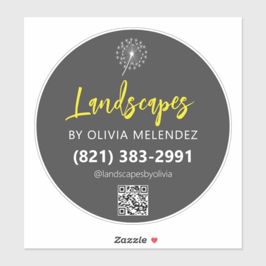 Paardebloem Logo Lawn Care Service Car Window Sticker (Vel)