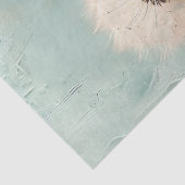 Paardebloem pluis op lichtblauwe Waterverf Decoupa Tissuepapier (Detail)