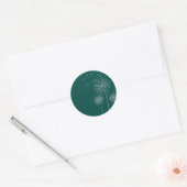 Paardebloem pure blauwgroen bloemkunst ronde sticker (Envelop)