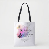 Paardebloem Schrift Zondag School Bijbel Custom Tote Bag (Voorkant)