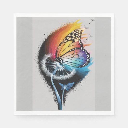 paardebloem vlinder servet (Voorkant)