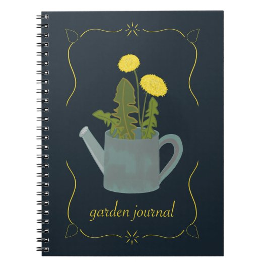 Paardebloem Watering Can Garden Journal Notitieboek (Voorkant)
