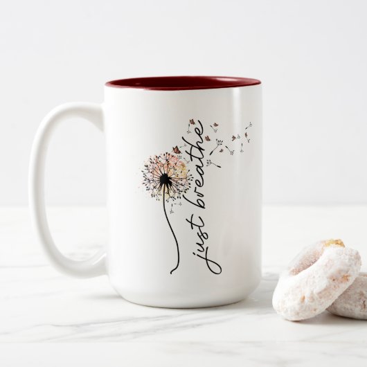 Paardebloem Wens Koffie Mok Sunset Butterfly Desig (Met donut)