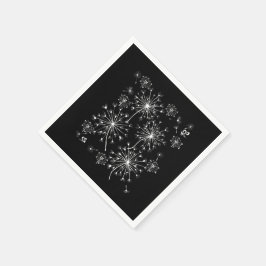 Paardebloem, wilde bloemen en honingbijen servet