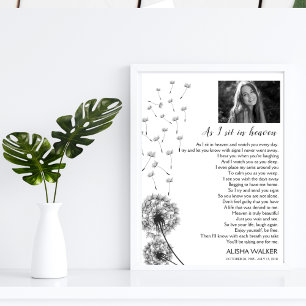 Paardebloemen A Ik zit in de Hemel Memorial Welkom Foto Afdruk