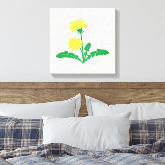 Paardebloemen Art Canvas Print (Insitu (Slaapkamer))