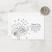 Paardebloemen Bloemen Zaden Vliegen Dank u Kaarten Notitiekaartje (Voorkant / Achterkant in situ)