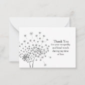 Paardebloemen Bloemen Zaden Vliegen Dank u Kaarten Notitiekaartje (Voorkant)