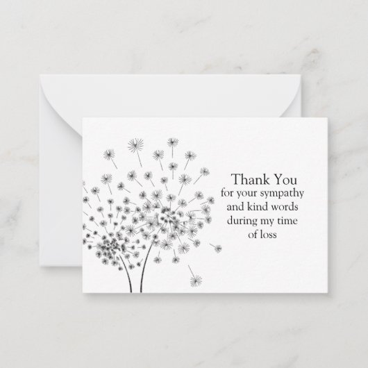 Paardebloemen Bloemen Zaden Vliegen Dank u Kaarten Notitiekaartje (Voorkant)