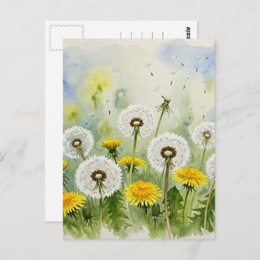 Paardebloemen Briefkaart (Voorkant / Achterkant)