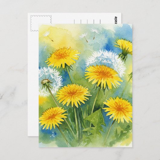 Paardebloemen Briefkaart (Voorkant / Achterkant)