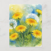 Paardebloemen Briefkaart (Voorkant)