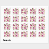 Paardebloemen, geverfd vierkante sticker (Vel)