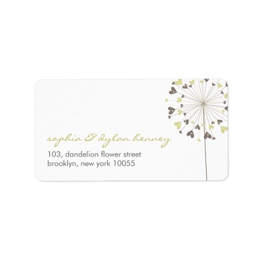 Paardebloemen houden van zomerse bruiloft Adreseti Etiket (Voorkant)