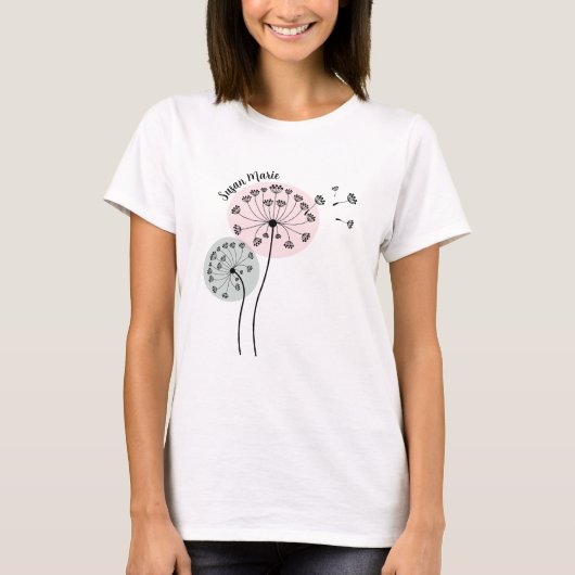 Paardebloemen Line Art T-shirt (Voorkant)