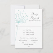 Paardebloemen Maaltijd Keuze Bruiloft Reactie Kaar RSVP Kaartje (Voorkant)