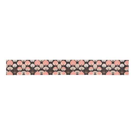 Paardebloemen -Midden-eeuw- Retro Modern Design Grosgrain Lint (Voorkant)