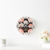 Paardebloemen -Midden-eeuw- Retro Modern Design Ronde Klok (Huis)