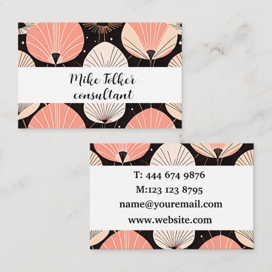 Paardebloemen -Midden-eeuw- Retro Modern Design Visitekaartje (Voorkant / Achterkant)