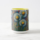 Paardebloemen twee-tone koffie Mok (Center)