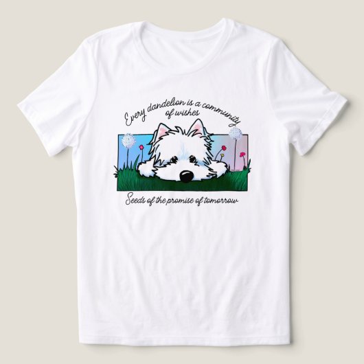 Paardebloemen Westie T-shirt Tri-Blend Shirt (Design voorkant)