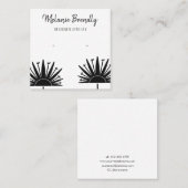 Paardebloemen Zwart Wit Sieraden Oorbel Display Vierkante Visitekaartje (Voorkant / Achterkant)