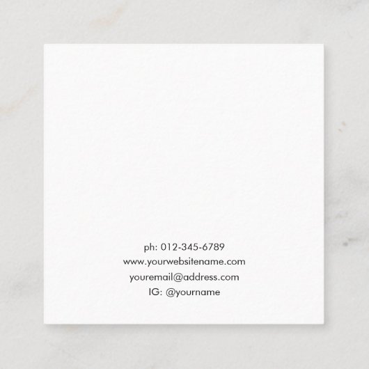 Paardebloemen Zwart Wit Sieraden Oorbel Display Vierkante Visitekaartje (Achterkant)