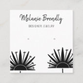 Paardebloemen Zwart Wit Sieraden Oorbel Display Vierkante Visitekaartje (Voorkant)