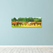 Paarden [36x12] inch canvas afdruk (Insitu (Houten vloer))