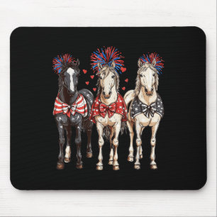 Paarden 4 juli Patriottisch Paard Amerikaanse Vlag Muismat