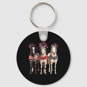 Paarden 4 juli Patriottisch Paard Amerikaanse Vlag Sleutelhanger