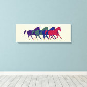 paarden aan de decor canvas afdruk (Insitu (Houten vloer))