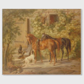  paarden aan de Porch Albrecht Adam Cadeaupapier (Vlak)