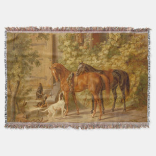paarden aan de Porch Albrecht Adam Deken