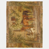 paarden aan de Porch Albrecht Adam Fleece Deken (Voorkant)