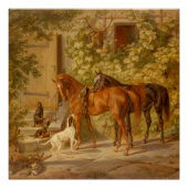  paarden aan de Porch Albrecht Adam Hanging Perfect Poster (Voorkant)