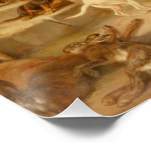  paarden aan de Porch Albrecht Adam Hanging Perfect Poster (Hoek)