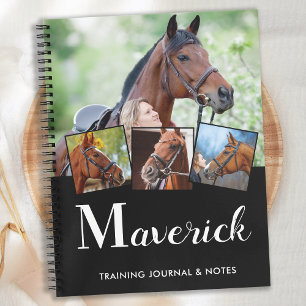 Paarden Aangepaste monogram naam Equine 5 Foto Notitieboek