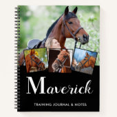 Paarden Aangepaste monogram naam Equine 5 Foto Notitieboek (Voorkant)