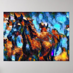 paarden abstract poster