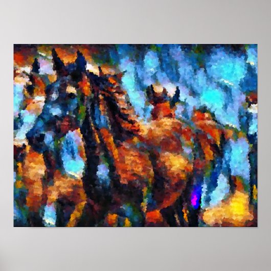 paarden abstract poster (Voorkant)