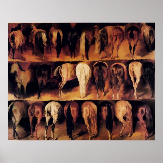 Paarden achterhand, bruin poster (Voorkant)